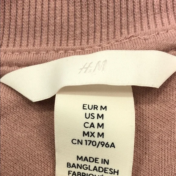 H&M Dusty Pink Sweatshirt | Size Medium | Drop Shoulder Casual Pullover - Picture 2 of 10